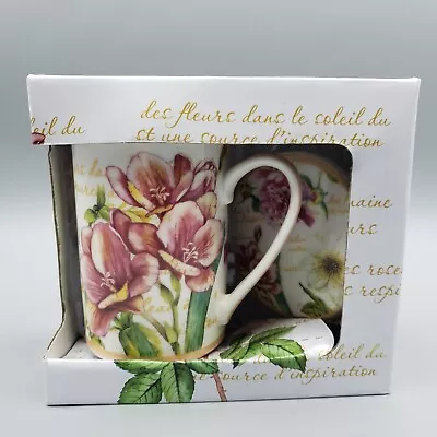 Buy Kent Pottery Coffee Tea Mug & Matching Lid Set Freesia Peony Porcelain Boxed • 17.07£