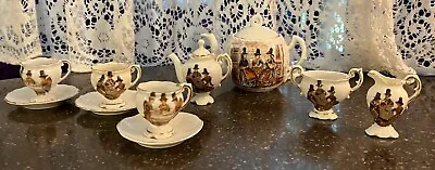 Buy Antique Miniature Teapot Set Replace Welsh Costumes Decorative Edwardian Ceramic • 39.89£