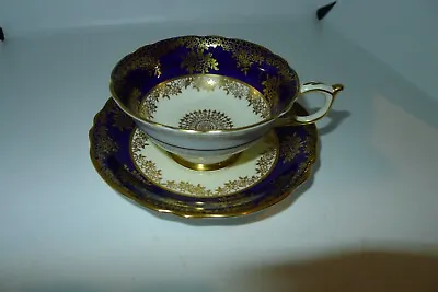 Buy Paragon Tea Cup And Saucer Blue & Gold Teacup Fine Bone China • 44.99£