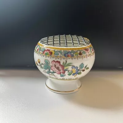 Buy Coalport Ming Rose Miniature Rose Posy Flower Bowl Vase With Metal Grill • 8£