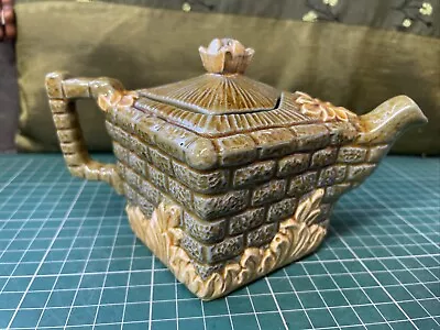 Buy Unusual Vintage Dartmouth Pottery Small Green/Brown Brickwork Teapot C.1950 • 15£
