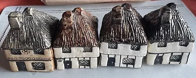 Buy 4x Tey Pottery No 11 THATCHED DECORATED HOUSE Britain In Miniature. VGC • 9.95£