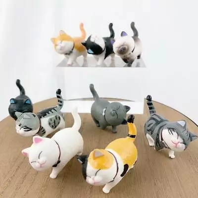 Buy 9pcs PVC Cats Figurines Desk Tabletop Kitten Dolls Ornaments Home Furnishings, • 11.59£