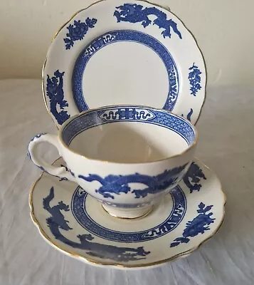 Buy Vintage Royal Cauldon Dragon Blue & White Trio Tea Cup Saucer Plate Stunning • 14.99£