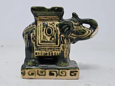 Buy Vintage Elephant - Rustic Ceramic Pottery Elephant - Green  • 9.99£