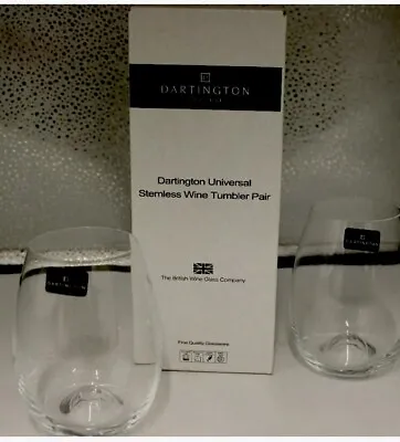 Buy Pair Of Dartington Universal Stemless Wine Glasses/Tumblers • 4.99£