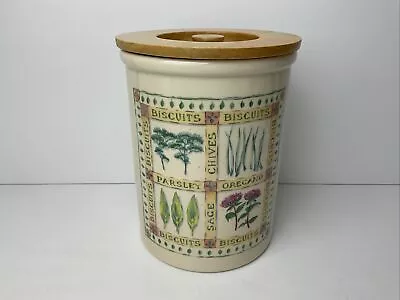 Buy Cloverleaf Antique Herbs Biscuit Storage Jar Superb Condition • 19.99£