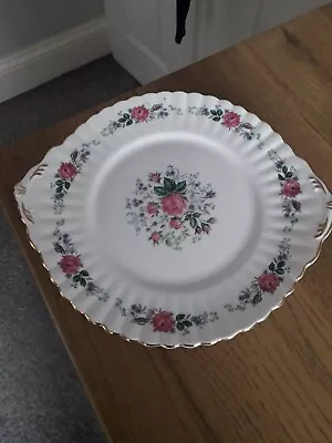 Buy Vintage Royal Stafford Bone China Large Cake Plate Pink Roses • 4£
