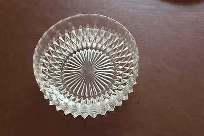 Buy Moulded Or Cut Glass Clear Fruit Bowl 7.5  Diameter X 3.  Tall Good Condition  • 4.99£