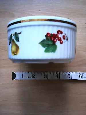 Buy Vintage  Porcelain Ramekin/Soufflé Dish Small Fruits Design 1970's Gold Band • 6.99£
