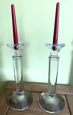 Buy Pair Of Bohemia Glass Heavy Tall Candlesticks 37 Cm  15 Inches Tall • 35£