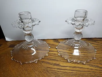 Buy Clear Glass Candle And Hurricane Holders Set Of 2 • 43.15£