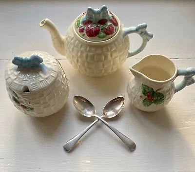 Buy Vintage Shorter And Son Small Hand Painted Tea Pot, Milk Jug And Sugar Bowl Set • 45£