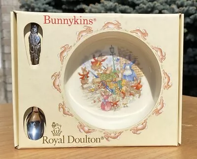 Buy NEW Vintage Royal Doulton Bunnykins Nursery Set Baby Bowl & Spoon NIB FREE SHIP! • 23.15£