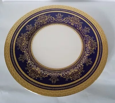 Buy Mintons Cobalt Blue Raised Gold Encrusted  Porcelain Cabinet Plate H5278 • 50£