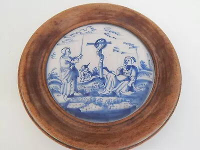 Buy Antique 18th Century Delftware / Tin Glaze Wall Plaque • 65£