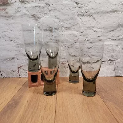 Buy X5 Holmegaard Canada Smoked Glass Tumblers, Wine Glasses • 29.99£
