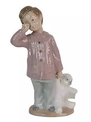 Buy Nao Lladro Porcelain Figurine #1139 Sleepy Boy With Teddy Bear • 37.68£