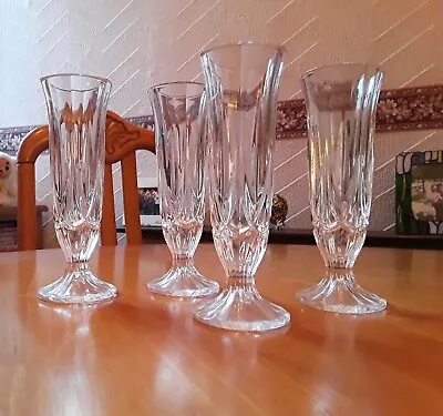 Buy Four (4) Crystal Glass Vases (17cm Tall). Style Of Champagne Flutes. Excellent • 3.95£