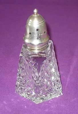 Buy Vintage 1964 Gorgeous Cut Glass Crystal And Sterling Silver Sugar Shaker Antique • 69.99£