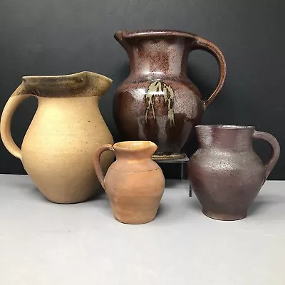 Buy Four Vintage Jugs 3 Unmarked 1 From Lakes Pottery Cornwall (smallest) #1378 • 34£