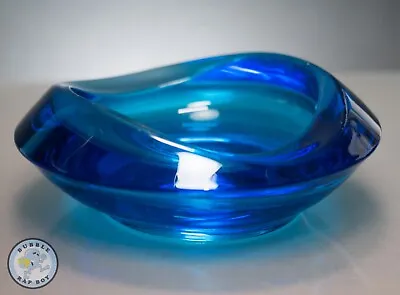 Buy SKLO UNION ART GLASS ROSICE GLASSWORKS BLUE BOWL BY RUDOLF JURNIKL C 1960's • 29.50£