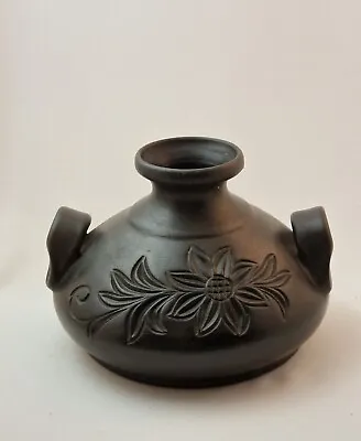 Buy Marginea Romanian Black Ceramic Vase Arta Harghitei Handmade Tempered  • 45.30£