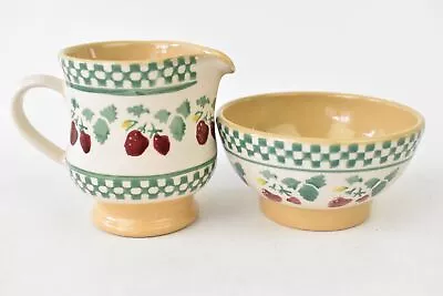Buy Nicholas Mosse Pottery Ireland Milk Jug & Sugar Pot Strawberries Pattern • 24.99£
