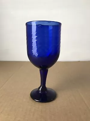 Buy Vintage Antique Bristol Blue Goblet Wine Glass Cobalt Wrythen • 15£