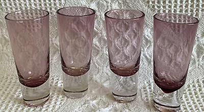 Buy Vintage Hand Blown Amethyst Purple Shot Glasses, Set Of 6-4.5” Tall 3 Oz Found 2 • 28.39£