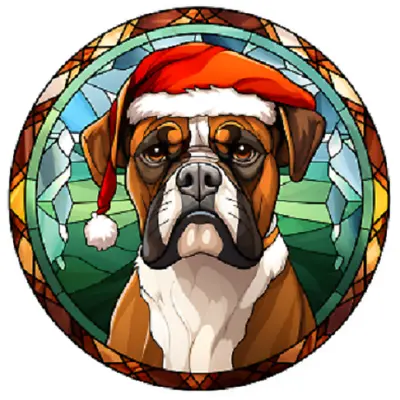 Buy Dog Breeds Christmas Baubles, 25 Designs Available, Stained Glass Window Design • 2.99£