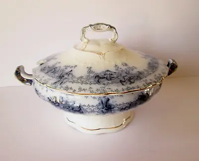 Buy John Maddock And Sons Beatrice Royal Vitreous Flow Blue Vegetable Tureen • 59.68£