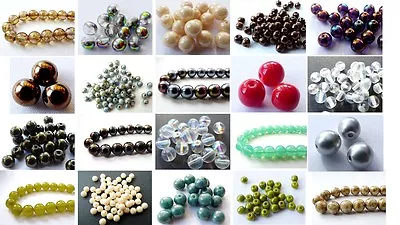 Buy 4 (mm) 5 (mm) 6 (mm) 10 (mm) 12(mm) CZECH GLASS ROUND SPACER BEADS • 1.49£