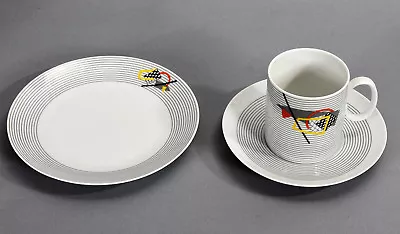 Buy Thomas Trend 6 Germany Mod Geo Motif Porcelain Flat Cup Saucer & Plate Set Boxed • 19.17£