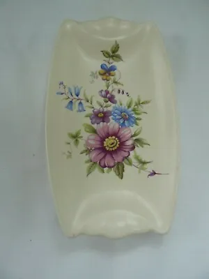 Buy Vintage Axe Vale Pottery Devon Floral Pin Trinket Dish 12.5cm Long C1970-80s VGC • 4.99£