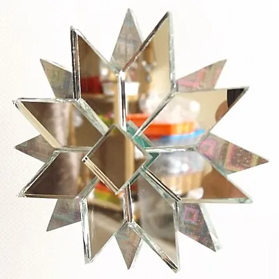 Buy Clear Glass Hanging Mirror Mobile Star Suncatcher Long Mirrored Twister Thread   • 8.90£