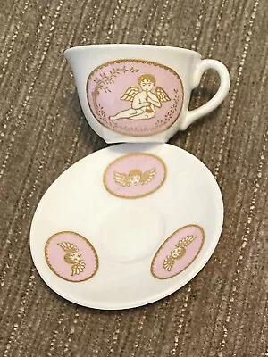 Buy Spode Miniature Bone China Tea Cup And Saucer Cherub Angel Pink Gold White • 16£