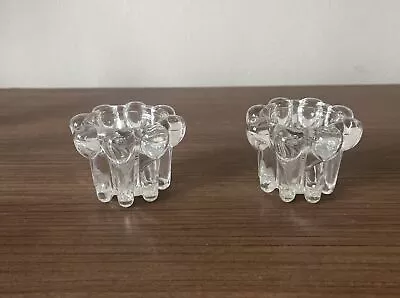 Buy Vintage Glass Candlestick Holders Table. • 6.99£