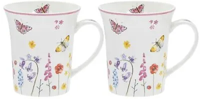 Buy Butterfly Garden China Mugs Gift Set Of 2 Jennifer Rose Present Boxed Pair Mum  • 14.99£