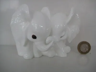 Buy Vintage Royal Osborne White Bone China Pair Of Elephant Mother And Baby Tmr 1403 • 22.99£