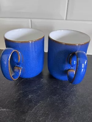 Buy Denby Imperial Blue - 2x Straight Mugs With Chunky Handles • 12£
