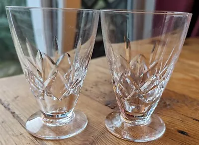 Buy 2 VGC QUALITY 4  STUART CRYSTAL CARLINGFORD Signed  FOOTED JUICE GLASSES • 9.99£