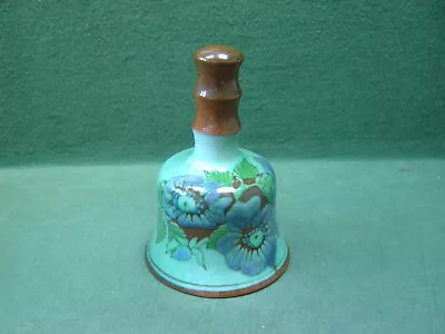 Buy Vintage 1980s ? The Guernsey Pottery Green Floral Bell - Studio Ceramic Ornament • 5.99£