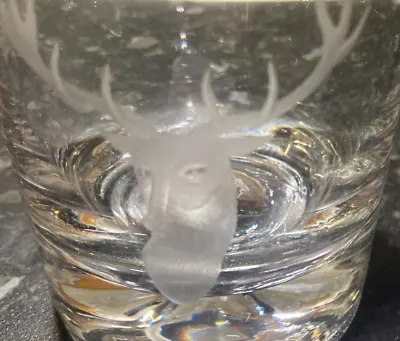Buy VINTAGE SCOTTISH STAG ETCHED CRYSTAL WHISKEY TUMBLER GLASS - 200 Mls, 300 Grams • 19.50£