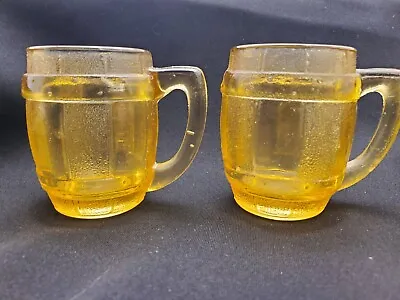 Buy 1970's Amber Root Beer Barrel-Shaped Mug Shot Glasses • 9.54£