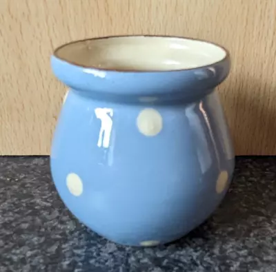 Buy Babbacombe ~ Torquay ~ Blue & White Polka Dot Small Vase/unlidded Jam Pot • 4.49£