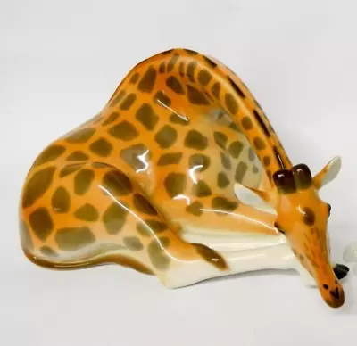 Buy Porcelain Sitting Giraffe Figurine LOMONOSOV USSR Russian 13 Cm Tall 26 Cm Long • 69.99£