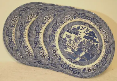 Buy Royal Stafford Willow 11  Dinner Plates Dark Blue And White Set Of 4 New • 56.74£