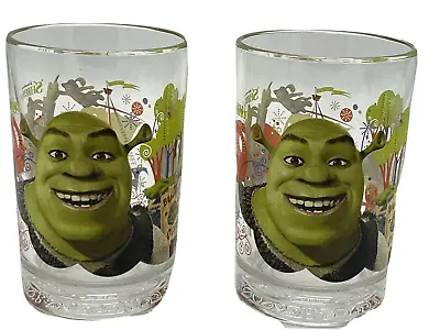 Buy Set Of (2) Shrek The Third  By Dreamworks Commemorative Glasses McDonalds 2007 • 12.48£