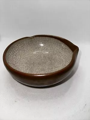 Buy Raku Studio  Bowl Art Pottery 6.25 In Brown Gray Tones • 29.78£